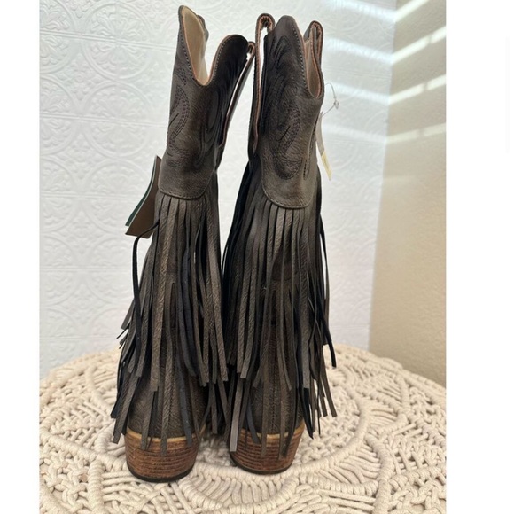 Roper Brown Heeled Fringe Boots, Size 8.5, New W/Tags!! Gorgeous!! - Picture 6 of 7